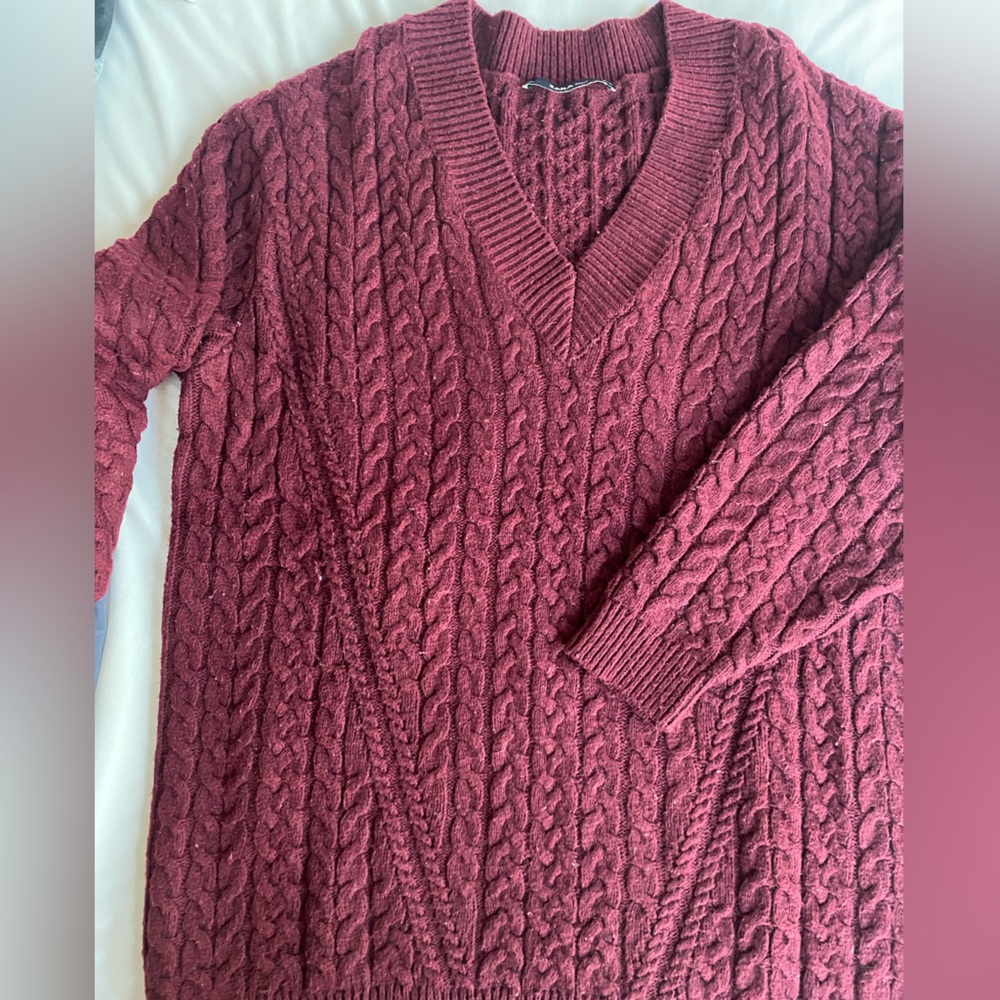 Burgundy Wool Dress‎